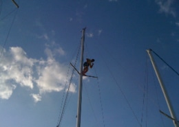 Climbing a mast