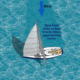 Sailboat navigating wind, wake reduces waves; text reads, Slick from wake of boat knocks down approaching waves.