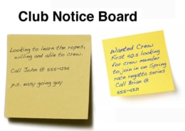 Typical Yacht Club Notice Board for Bucket List