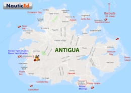 Antigua Island MAP sailing