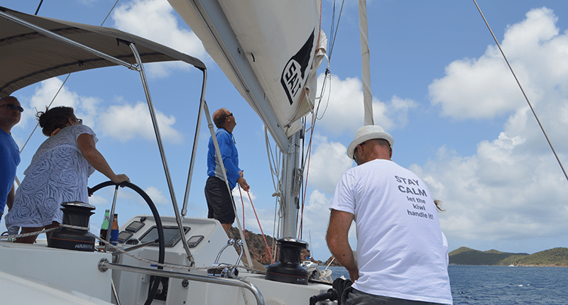 Crew on a sailboat