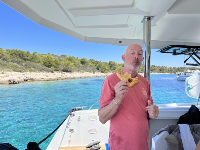 Chartering in Central Croatia - Thumbs up on the pastries
