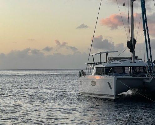 Grenada Yacht Charter Catamaran at anchor
