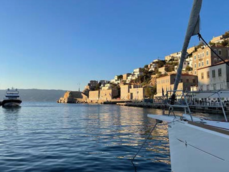 Saronic Gulf bow of sailboat