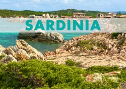 Scenic coastal view of Sardinia, highlighting rocky shoreline and turquoise waters, ideal for sailing adventures.