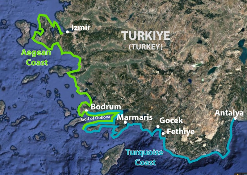 Turkish Coastline - Aegean and Turquoise coasts