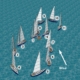 Sailboat race diagram illustrating tactical positions and wind direction on open water.