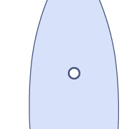 Illustration of a sailboat viewed from above, showing sail, mast, and keel, highlighting basic sailing structure.