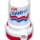 Rule 2000 heavy-duty bilge pump with red and blue design for efficient water removal on boats.