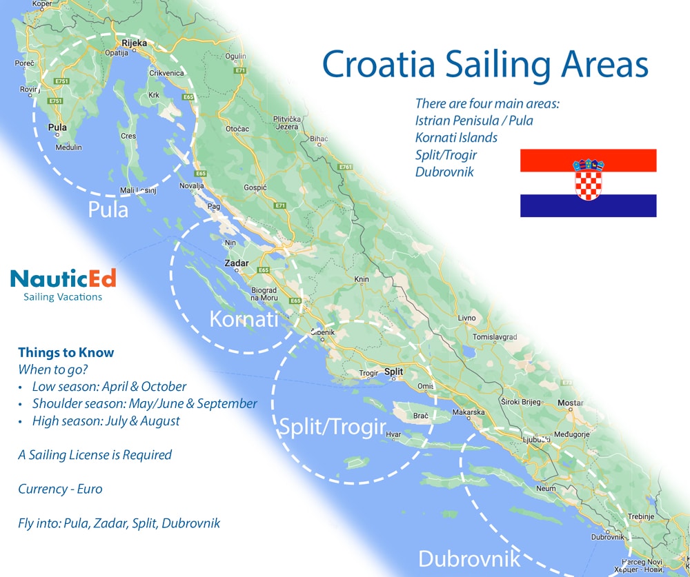 Sailing Areas of Croatia