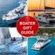 Discover the perfect boater gifts: yachts sailing at sunset and on open seas. Boater Gift Guide.