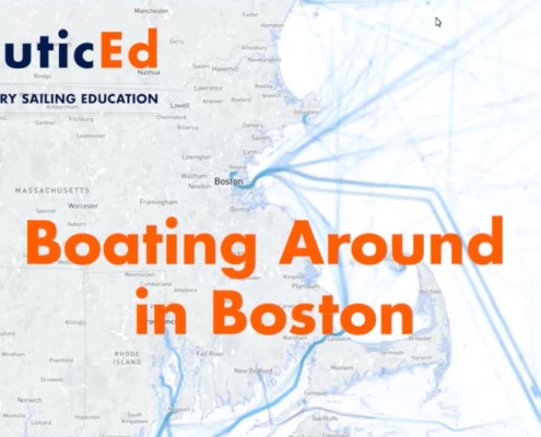 Map of sailing routes near Boston, highlighting NauticEd's boating education focus.