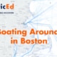 Map of sailing routes near Boston, highlighting NauticEd's boating education focus.