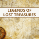 Antique treasure map with compass and Legends of Lost Treasures text, evoking maritime adventure and mystery.