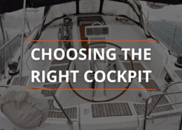 Sailboat cockpit with wheel and instruments, guide on choosing the right cockpit for sailing enthusiasts.