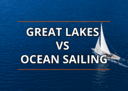 Great Lakes vs Ocean Sailing: A sailboat glides across blue water, exploring diverse sailing experiences.