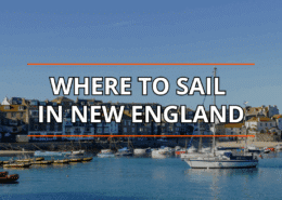 Discover top sailing locations in New England: picturesque harbor with boats and coastal town backdrop. best sailing towns in New England