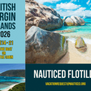 Join Nauticed flotilla in British Virgin Islands, June 14-21, 2026. Sail by the boat or cabin. Stunning beaches await!