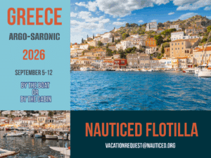 Sail Greece Argo-Saronic 2026: Nauticed Flotilla Sept 5-12. Explore by boat or cabin. Stunning coastal view.