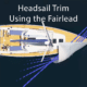 Top view of a sailboat showing headsail trim using the fairlead for optimal sailing performance.
