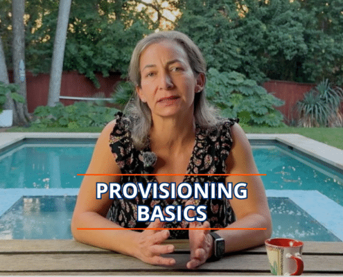Woman by the pool explains provisioning basics for sailing enthusiasts.