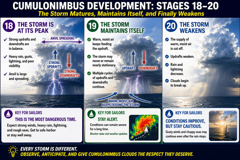 cumulonimbus-18-20-800px Cumulonimbus development stages, peak to weakening. Key points for sailors on storm safety and navigation.