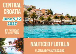 Sailing adventure in Central Croatia, June 5-12, 2027. Nauticed Flotilla trip details and contact on display.