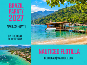 Sailing adventure in Paraty, Brazil 2027. Explore vibrant beaches, lush landscapes, and flotilla fun. April 24-May 1.